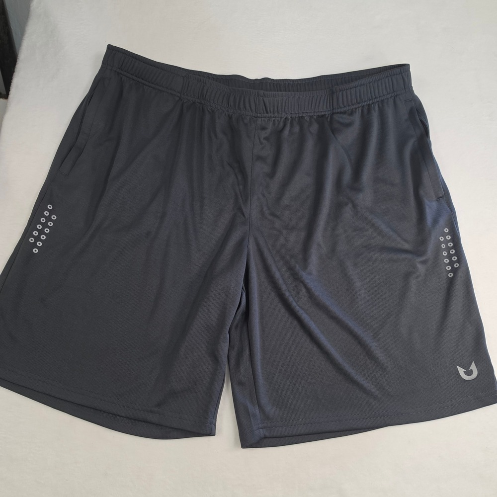 Northyard Mens 3XL Athletic Shorts Gray Mesh Drawstring Pockets‎ Training Gym